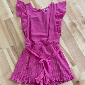 Mayoral fuchsia belted romper